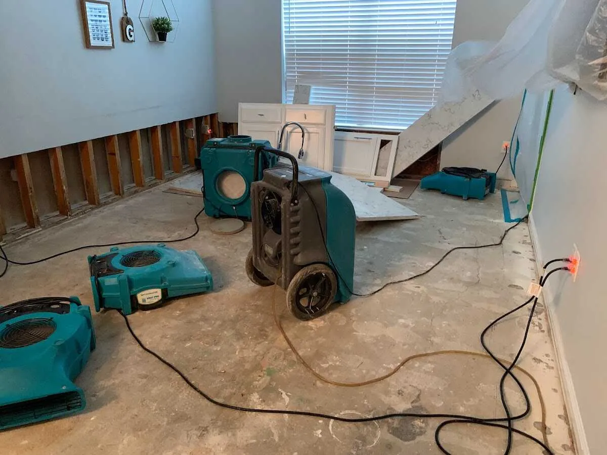 Dehumidifier in flood-cut room for Water Extraction & Removal in Powell